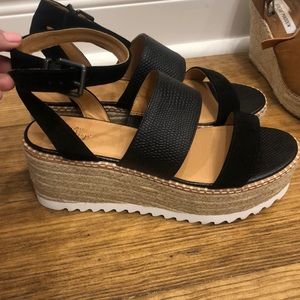 Black Crown vintage platform wedge sandal.